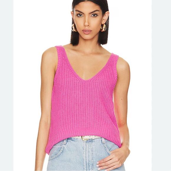 John + Jenn Tops - John + Jenn Pink Ribbed Knit Tank Top  | XS